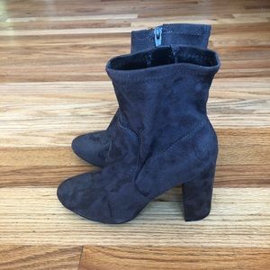 Grey suede, never worn booties